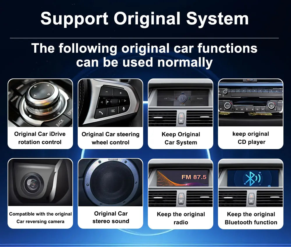 Android 14 Wireless Carplay Car Radio Multimedia Player for BMW 5 Series F10 F11 2010 - 2017 CIC NBT System QLED Screen GPS WiFi