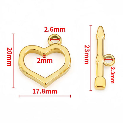 2 Sets Stainless Steel OT Clasp Heart Toggle Clasps Buckle Connector for Necklaces Bracelets Hook DIY Jewelry Making Accessories