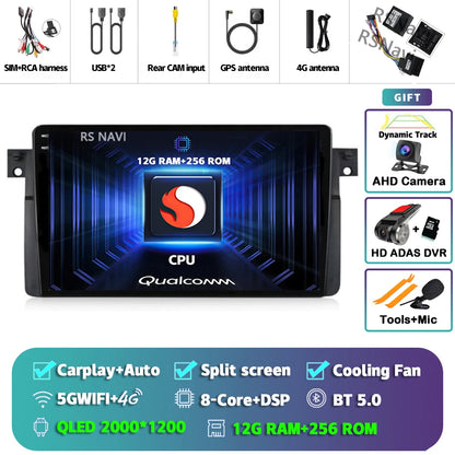 Android 14 Carplay Auto For BMW E46 M3 1998-2006 Car Radio Multimedia Video Player 2Din 4G+WIFI GPS Navigation Head Unit Stereo