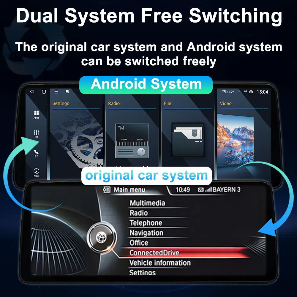Android 14 Wireless Carplay Car Radio Multimedia Player for BMW 5 Series F10 F11 2010 - 2017 CIC NBT System QLED Screen GPS WiFi