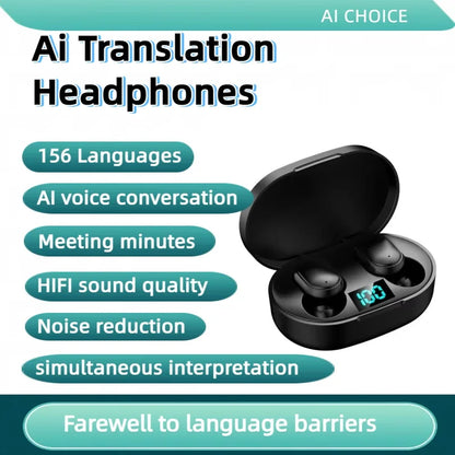 156 Language Translation Wireless Headphones Smart Waterproof Ai Real-time Translator Bluetooth 5.4 Earbuds Business Earphone