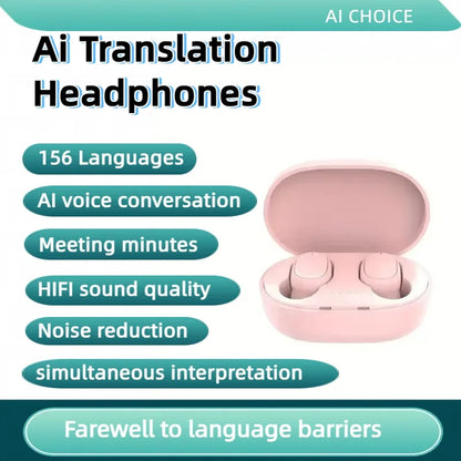 156 Language Translation Wireless Headphones Smart Waterproof Ai Real-time Translator Bluetooth 5.4 Earbuds Business Earphone