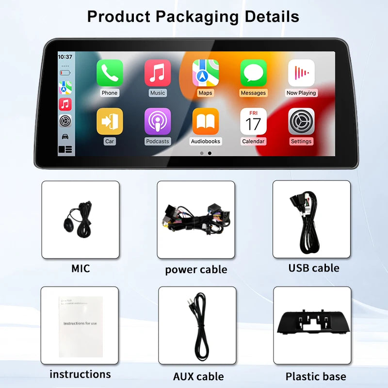 Wireless Carplay Android Auto Display Touch Screen For BMW 5series 520Li 523 525 530 F10 F11 CIC NBT Car Multimedia Video Player