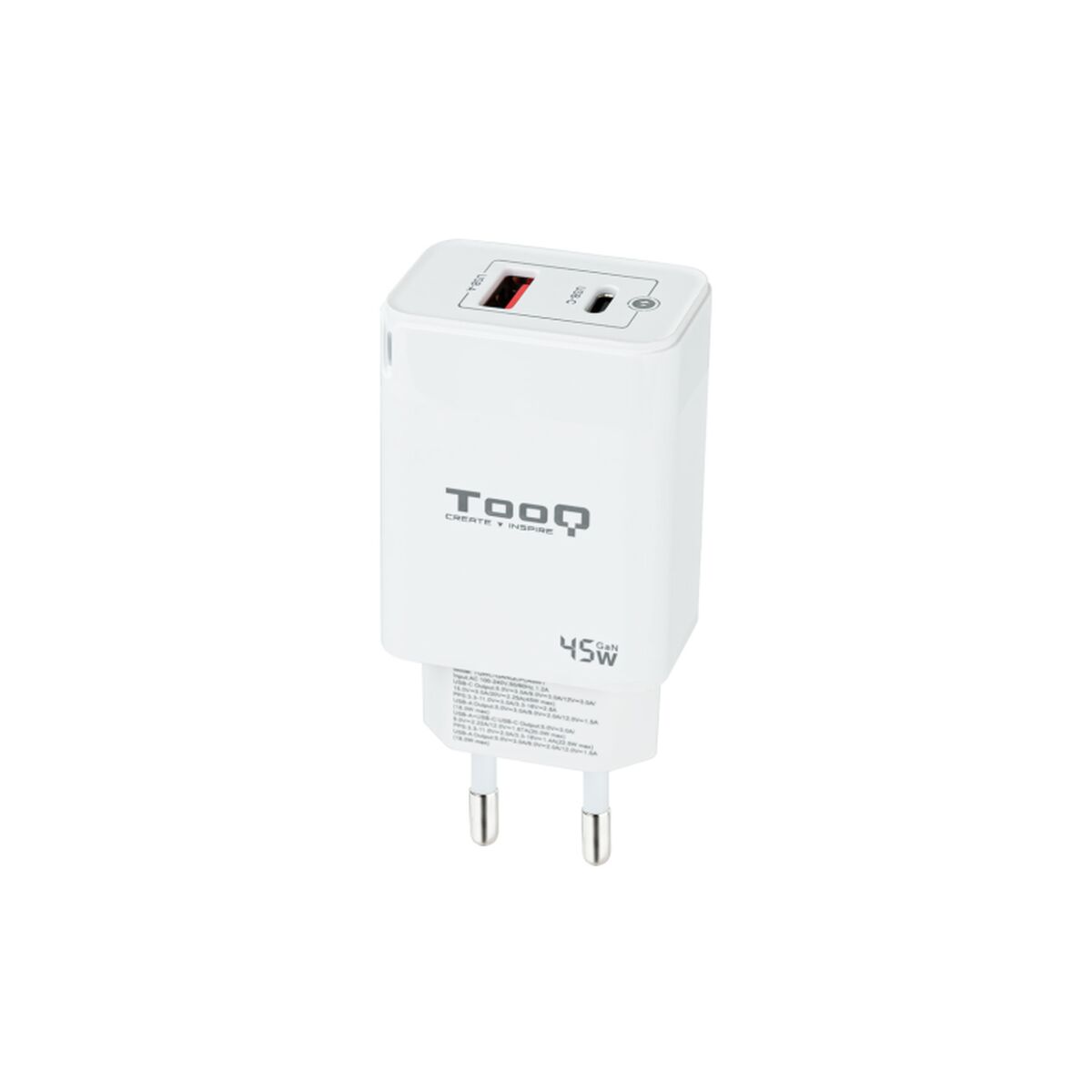 Wall Charger TooQ TQWC-GANQCPD45WT-0