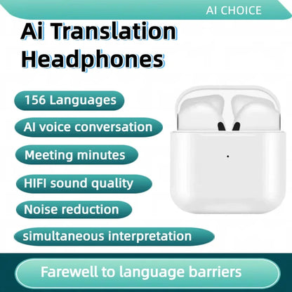 156 Language Translation Wireless Headphones Smart Waterproof Ai Real-time Translator Bluetooth 5.4 Earbuds Business Earphone