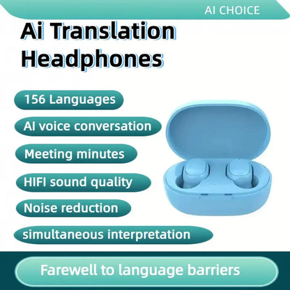 156 Language Translation Wireless Headphones Smart Waterproof Ai Real-time Translator Bluetooth 5.4 Earbuds Business Earphone