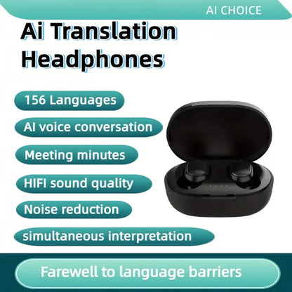 156 Language Translation Wireless Headphones Smart Waterproof Ai Real-time Translator Bluetooth 5.4 Earbuds Business Earphone