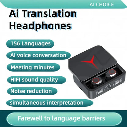 156 Language Translation Wireless Headphones Smart Waterproof Ai Real-time Translator Bluetooth 5.4 Earbuds Business Earphone