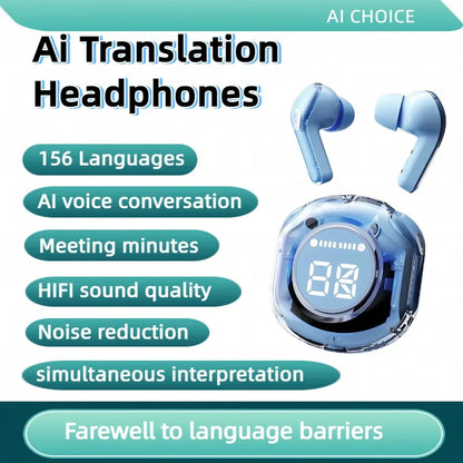 156 Language Translation Wireless Headphones Smart Waterproof Ai Real-time Translator Bluetooth 5.4 Earbuds Business Earphone