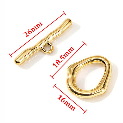 2 Sets Stainless Steel OT Clasp Heart Toggle Clasps Buckle Connector for Necklaces Bracelets Hook DIY Jewelry Making Accessories