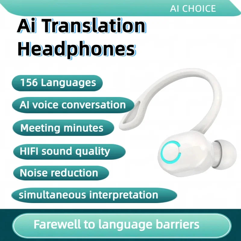 156 Language Translation Wireless Headphones Smart Waterproof Ai Real-time Translator Bluetooth 5.4 Earbuds Business Earphone