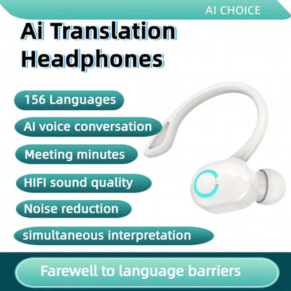156 Language Translation Wireless Headphones Smart Waterproof Ai Real-time Translator Bluetooth 5.4 Earbuds Business Earphone
